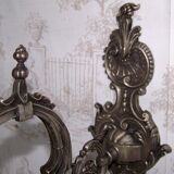 Applique murale de style baroque français en métal argenté et porcelaine abat-jour en verre 4169
