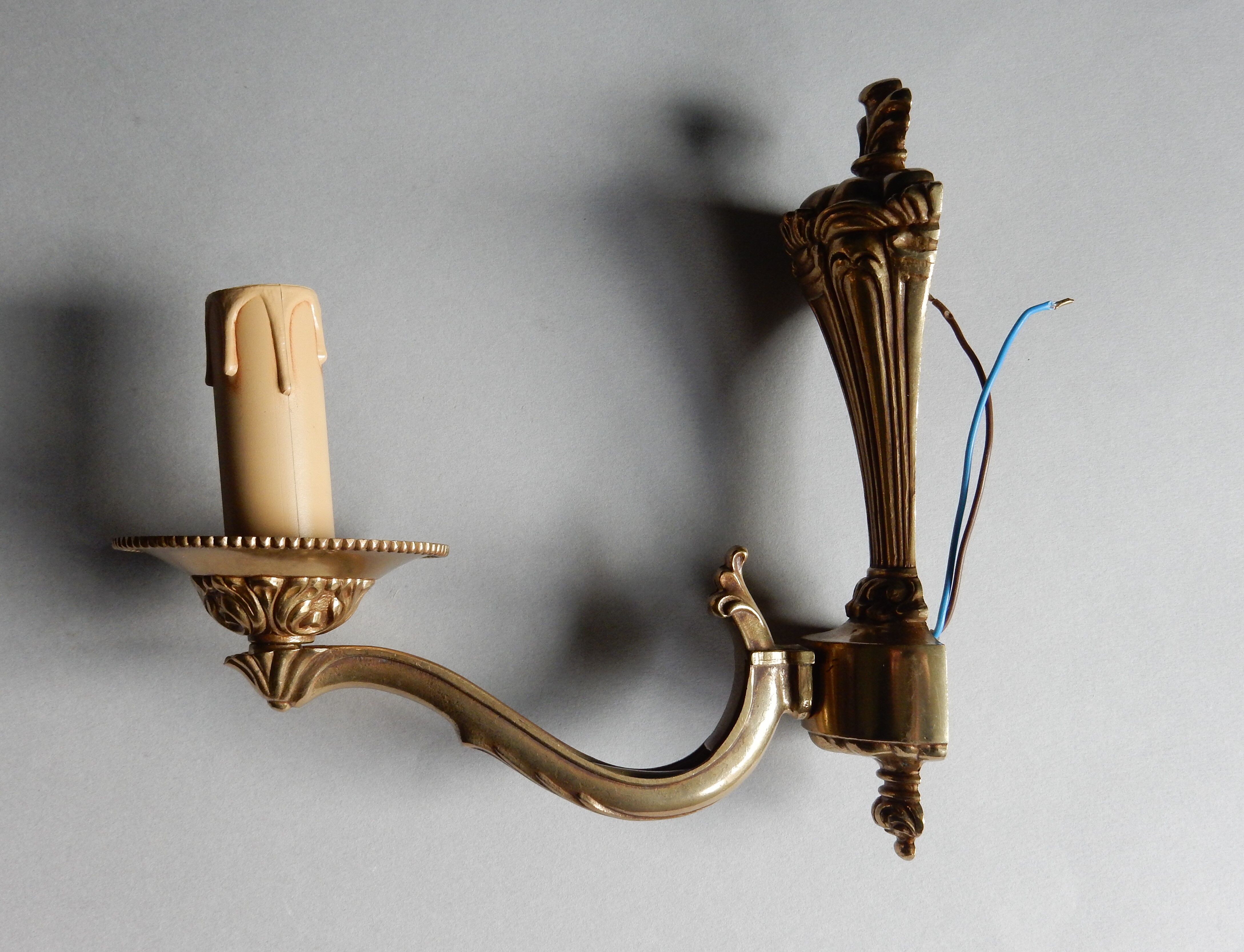 Brass wall lamp chandelier a flame