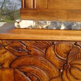 Buffet Art Déco en noyer avec marbres et guérites