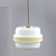 Mid-century Glass & Brass Pendant Lamp