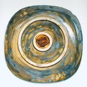 French hand-painted art pottery charger dish by Marjatta Taburet, Quimper, 1960s.