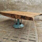 Antique dining table XXL on industrial machine leg