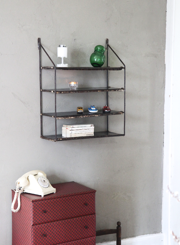 Wall shelf raw metal