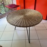 Wicker coffee table tripod base