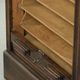 English antique archive cabinet with oak roll-up door from the 20th century