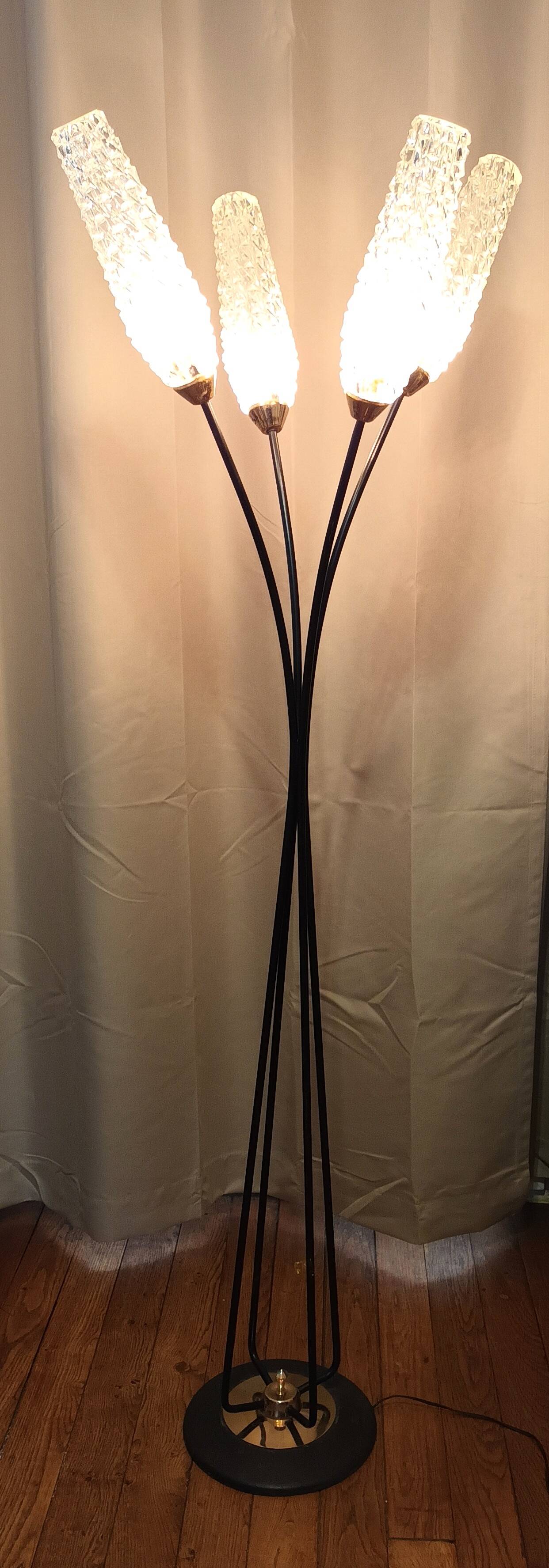 Four-light floor lamp from the Lunel house, 1950s.