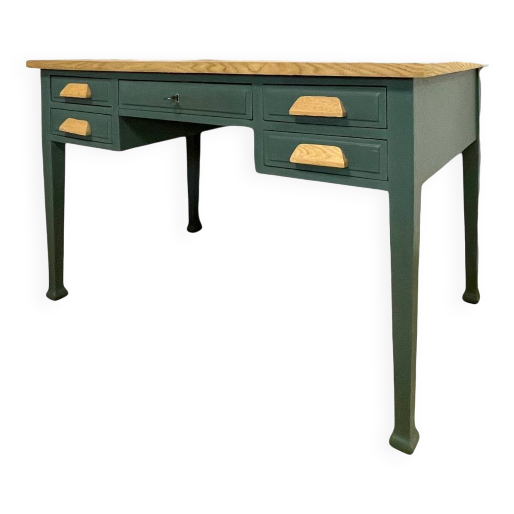 Vintage desk with 5 drawers