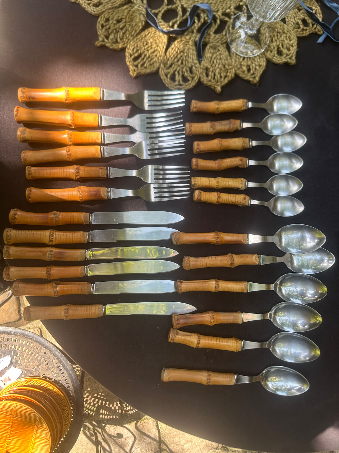 Bamboo tableware set