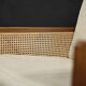 Mid-century modern Scandinavian mahogany armchair with French wicker by Bernt Petersen.