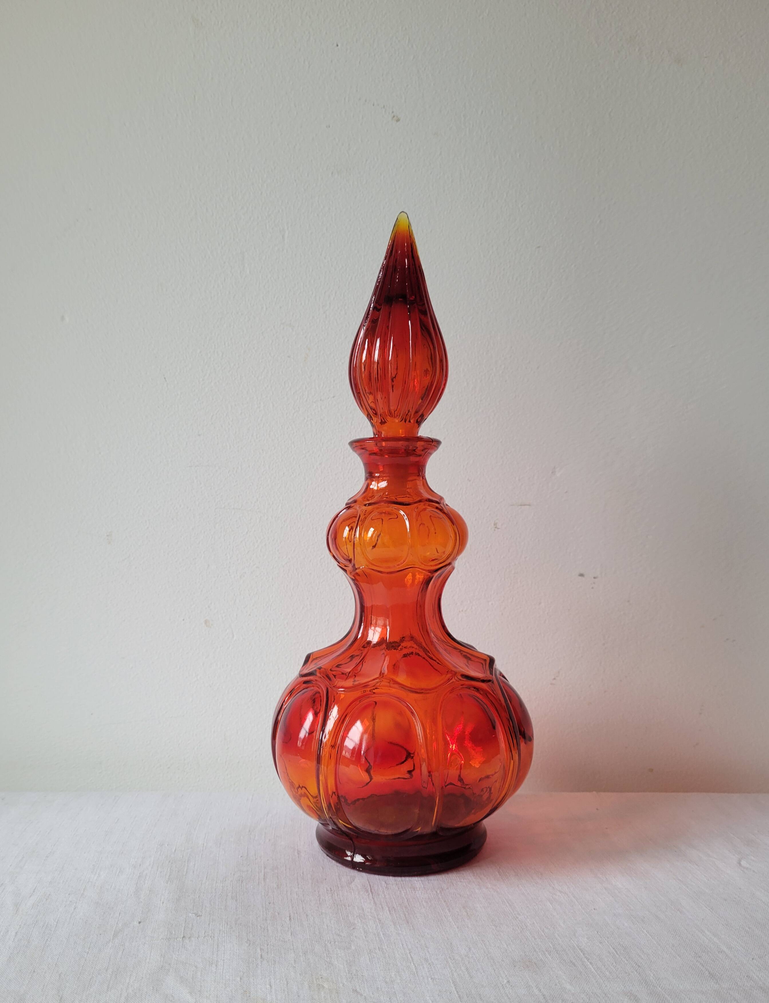 Italian red glass carafe