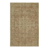 Hand-Knotted Persian One of a Kind 1970s 190 cm x 289 cm Beige Wool Carpet