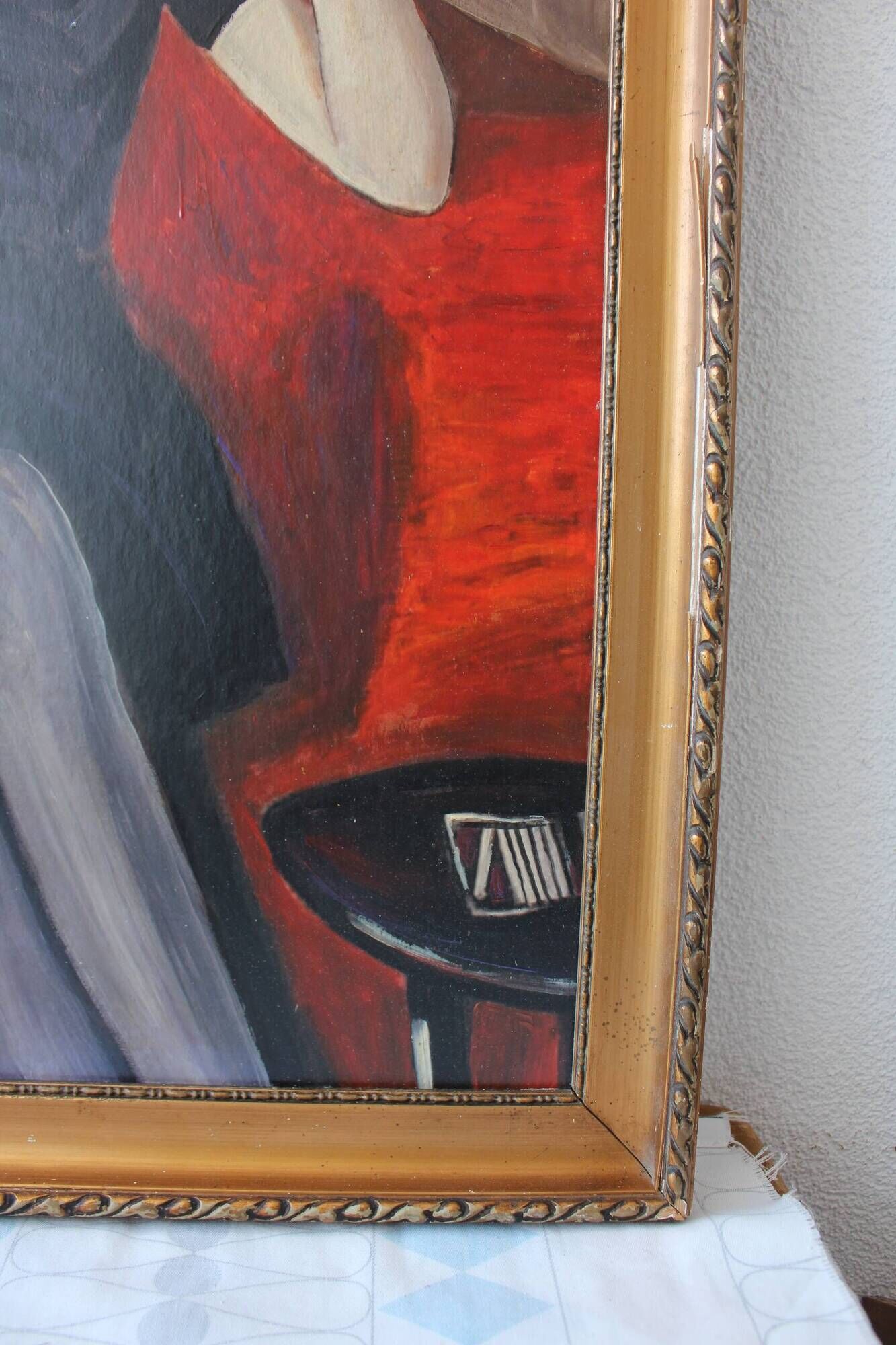 Peinture abstraite de modèle de femme figure moderne antique ancienne vintage 19