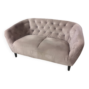 Canapé velours vintage - rose