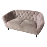 Vintage rose purple velvet sofa