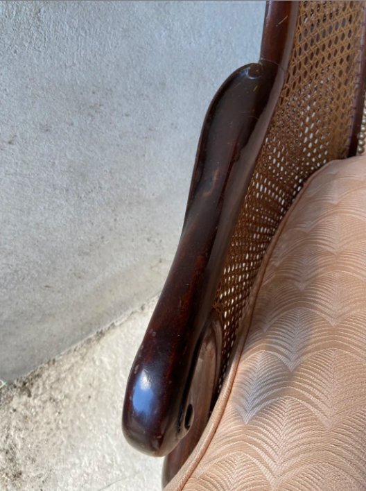 Pair of vintage 1940 canned armchairs