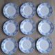 9 assiettes à dessert Dux Boch bleues, 1960