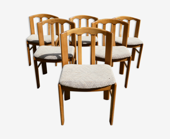 Lot de 6 chaises scandinaves des années 60
