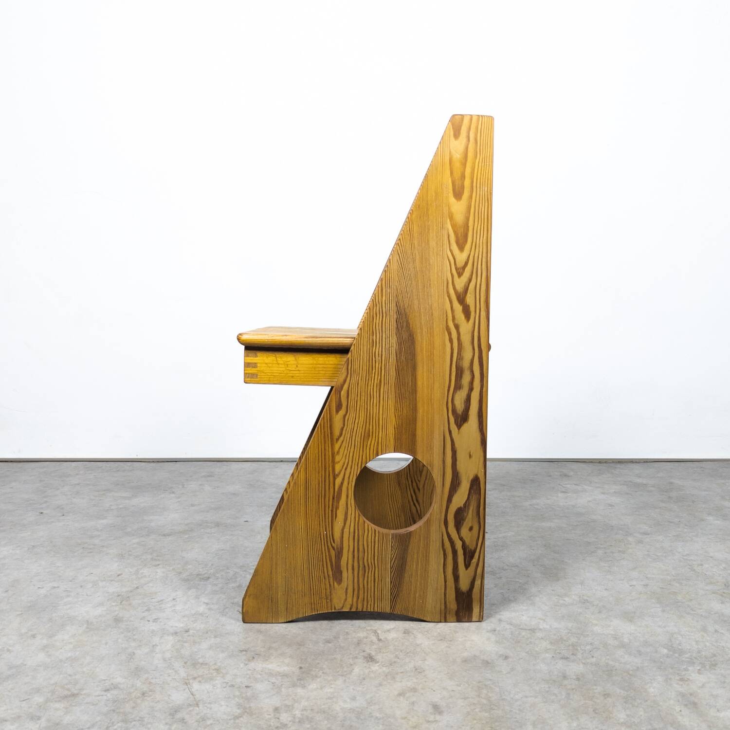 Solid pine sculptural chair by Gilbert Marklund for Furusnickarn