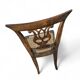 4 x elm dining chair with a carved back frame in a rosette / France / 1890-1900