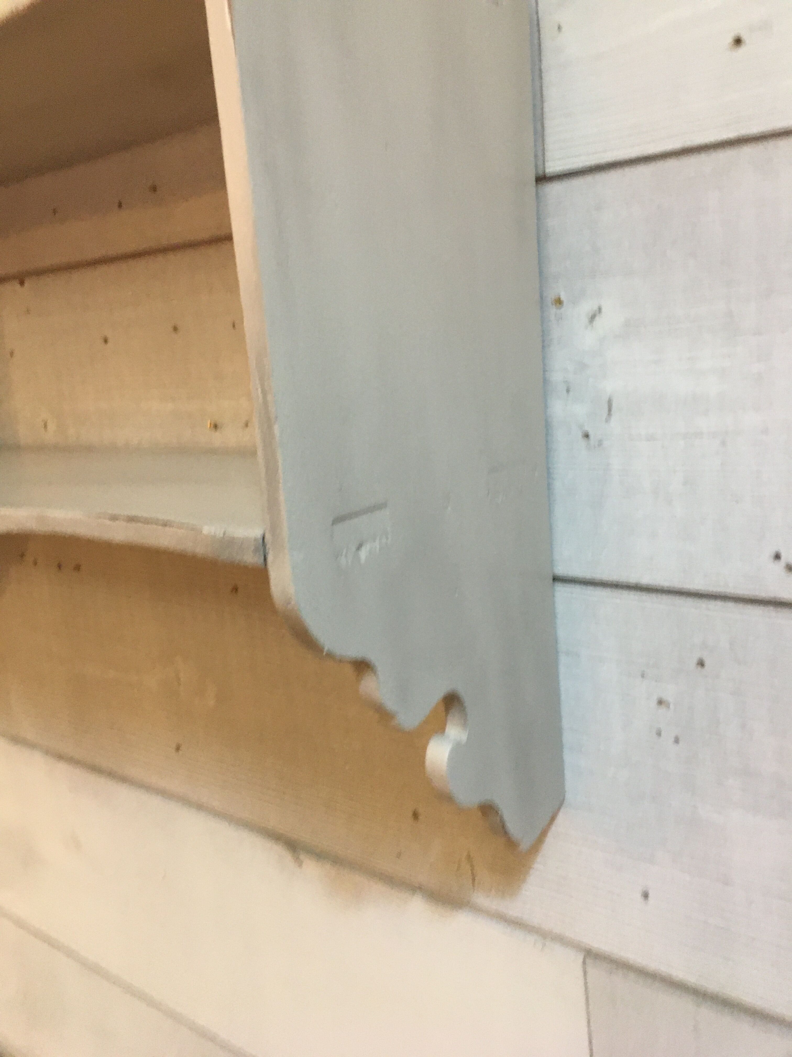 Patinated wooden shelf