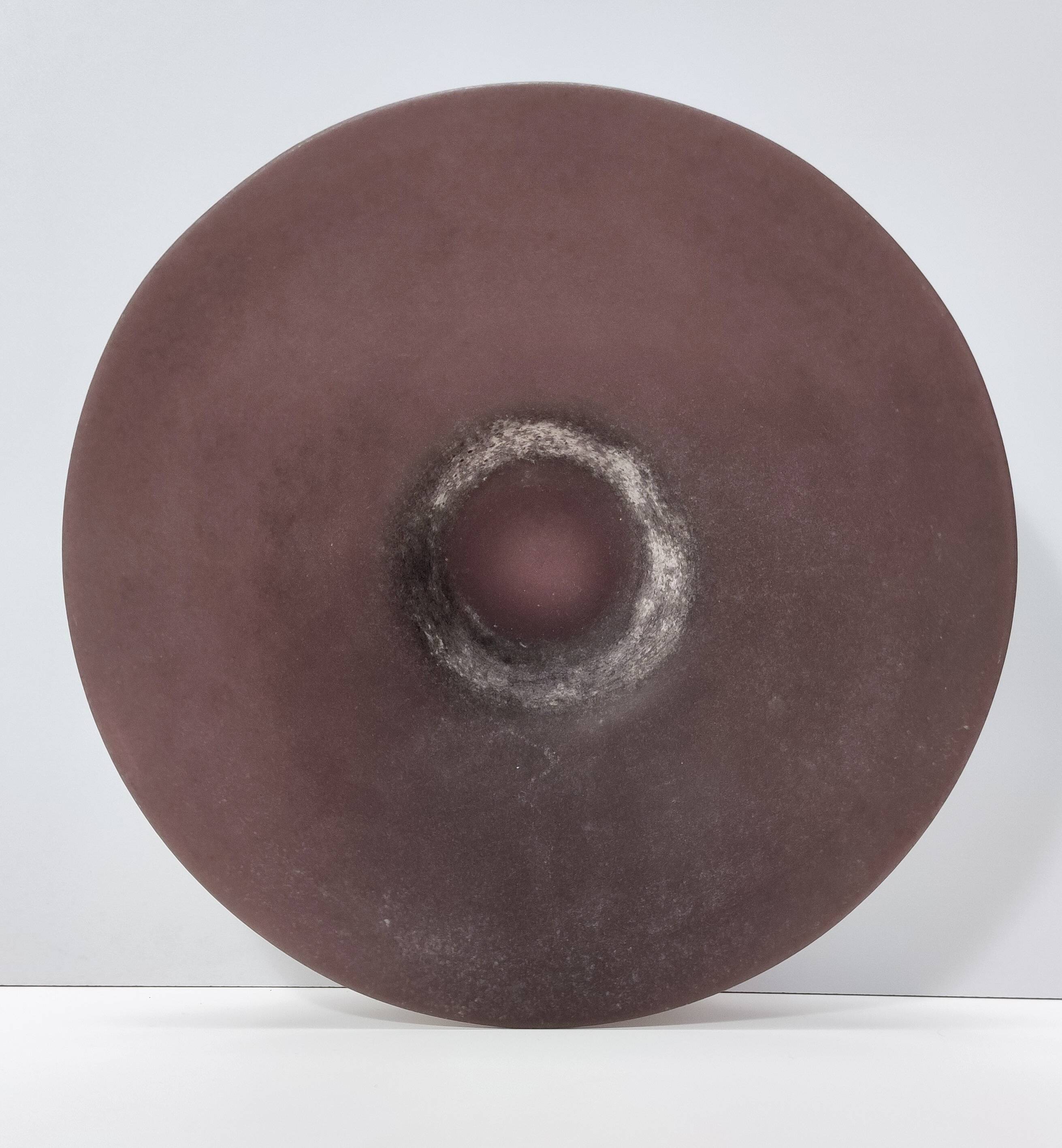 Postmodern Brown Scavo Glass Trinket Bowl or Centerpiece, Italy