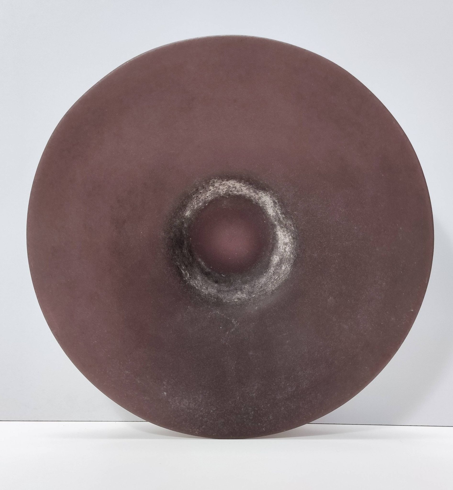 Postmodern Brown Scavo Glass Trinket Bowl or Centerpiece, Italy