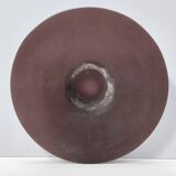 Postmodern Brown Scavo Glass Trinket Bowl or Centerpiece, Italy