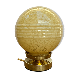 Lampe à poser globe vintage en verre de Clichy