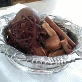 Silver metal fruit cup