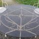 Garden furniture wrought iron and smoked glass 1900