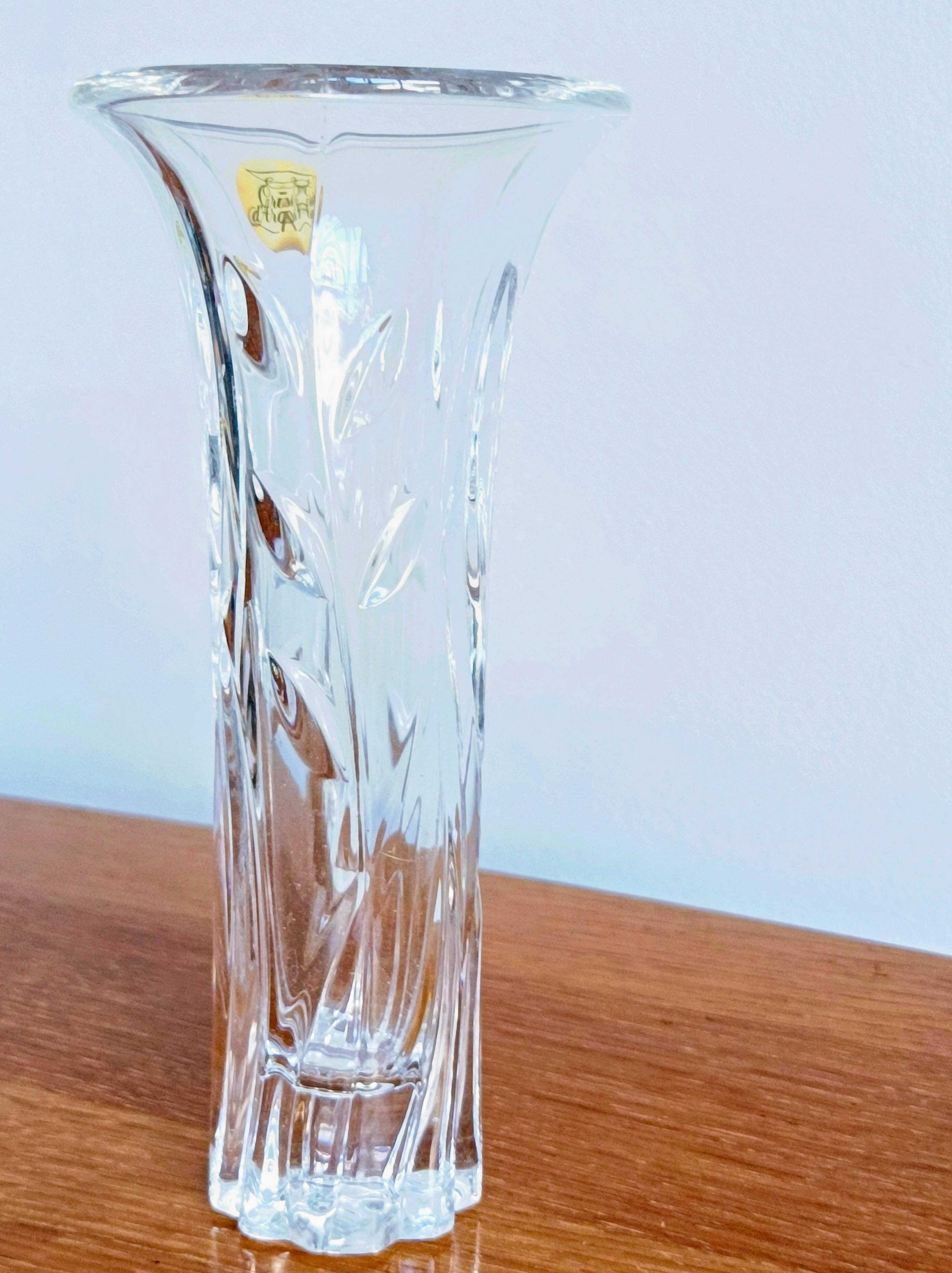 Vintage crystal bud vase