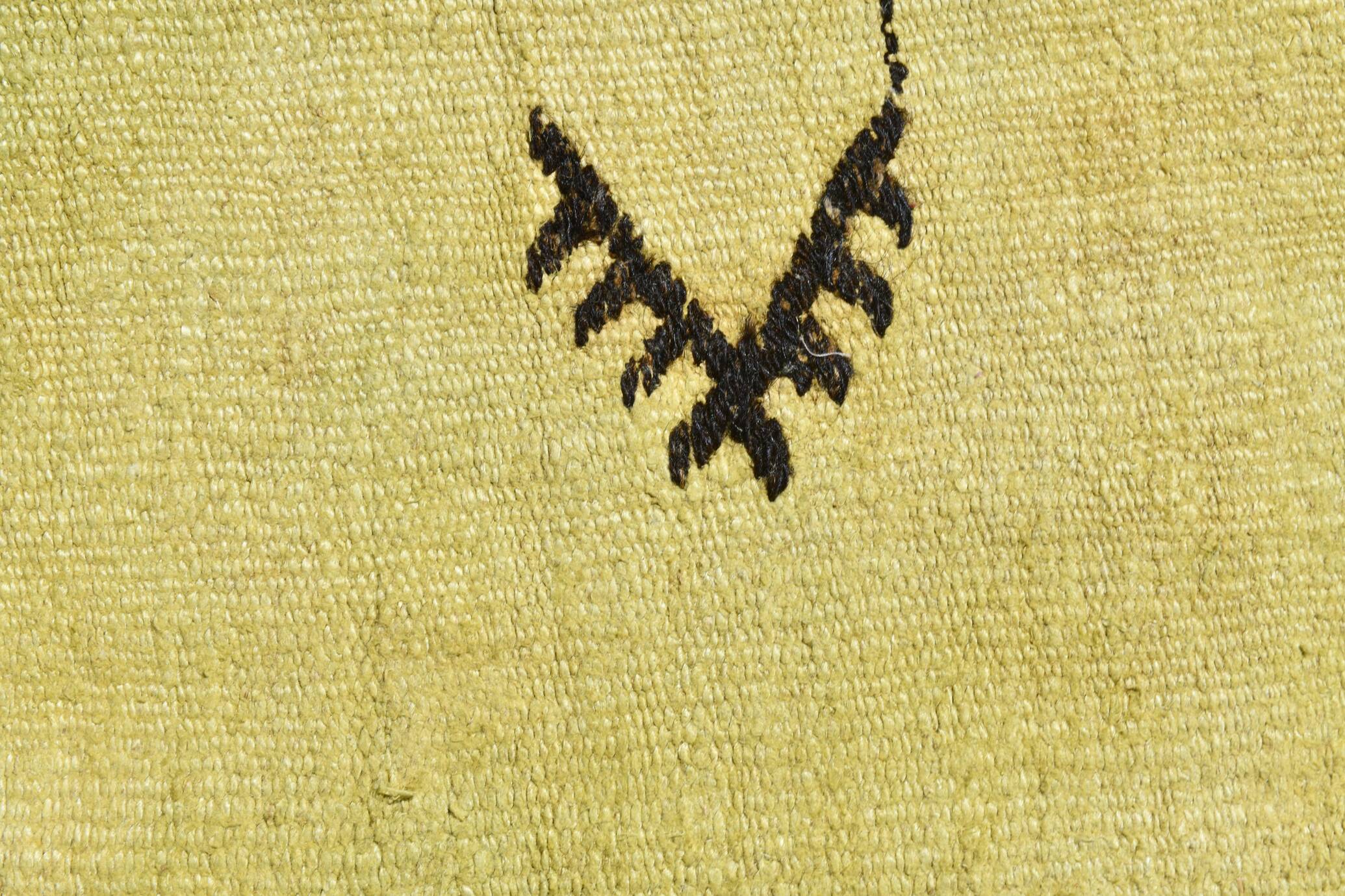 Mustard Yellow Decorative Turkish Kilim Carpet Rug, 212x305 Cm
