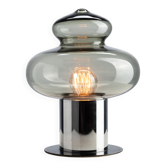 Space age chrome and glass table lamp