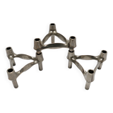 3 Stoff Nagel vintage design 1970s modular metal candle holders