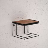 Hanging nightstand in teak and metal