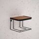 Hanging nightstand in teak and metal