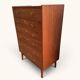 Chiffonnier danois vintage « tallboy » en placage teck