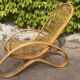 Curved bamboo and rattan armchair in Italian style by Roberti from the 1960s.