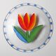 Vintage Kosta Boda Glass Plate: Ulrica Hydman Vallien Tulip Design
