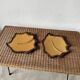 2 assiettes « feuille » céramique jaune