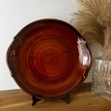 Vintage large serving plate brown honey Luneville