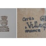 Service de table depareille -  verrerie, grès et faïence  - 6 couverts -25 pièces