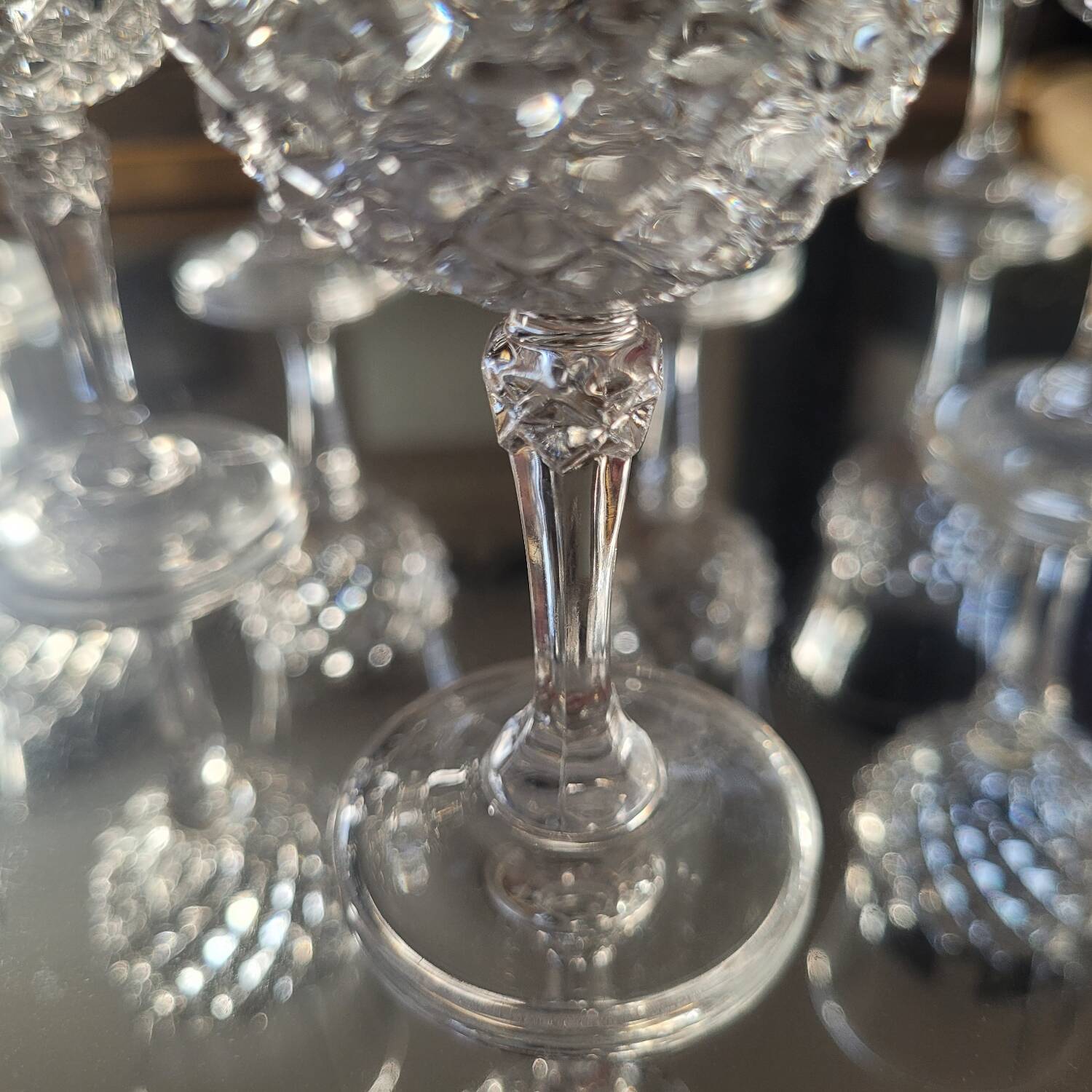 Set of 9 vintage liqueur glasses – baroque chic style – 1970s