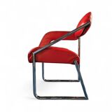 2 chaises en cuir rouge par Eileen Gray pour Alivar