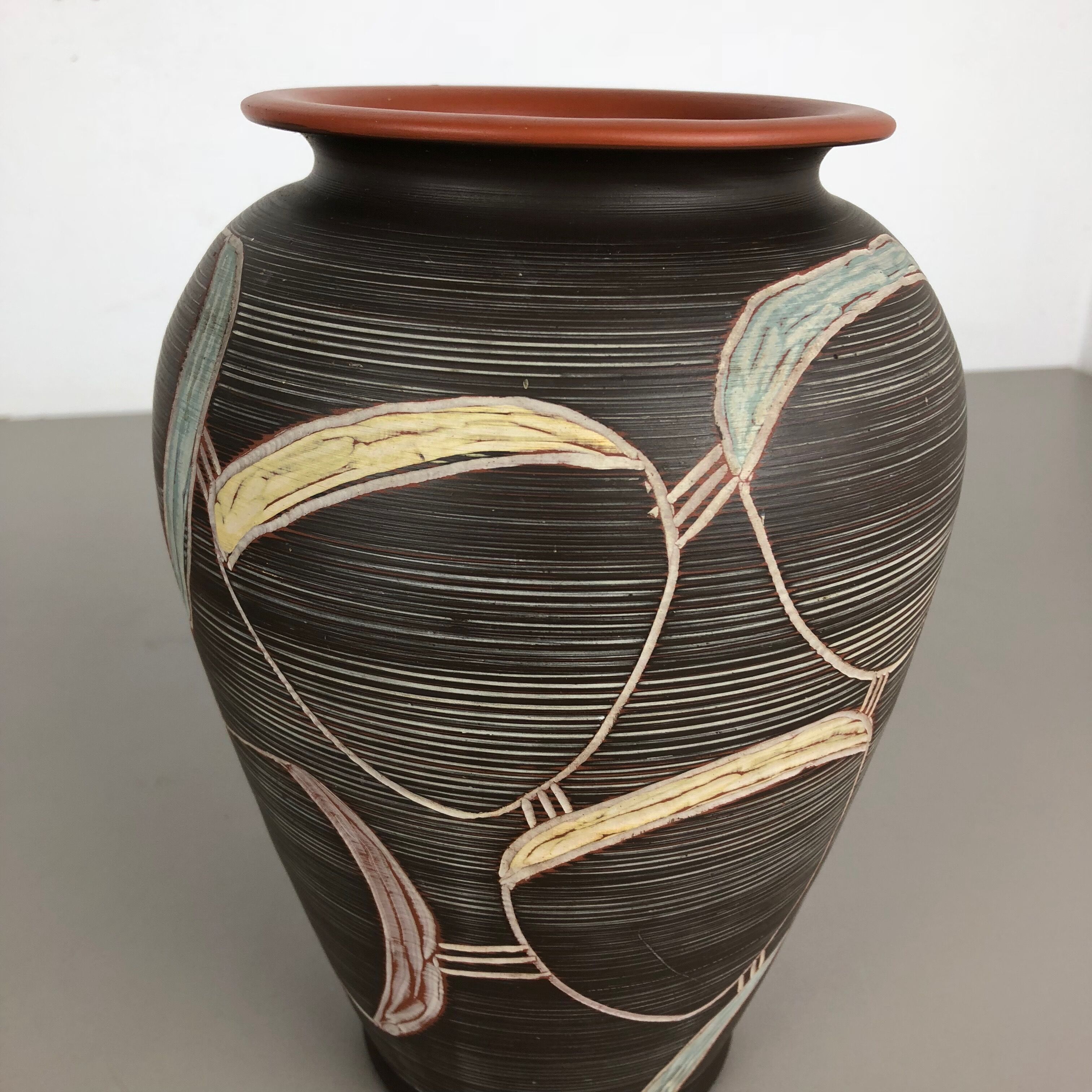 Abstract ceramic pottery vase by Sawa Franz Schwaderlapp, Germany, 1950s