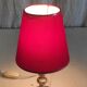 Table lamp in gilded brass and red velvet - mid 20th century.