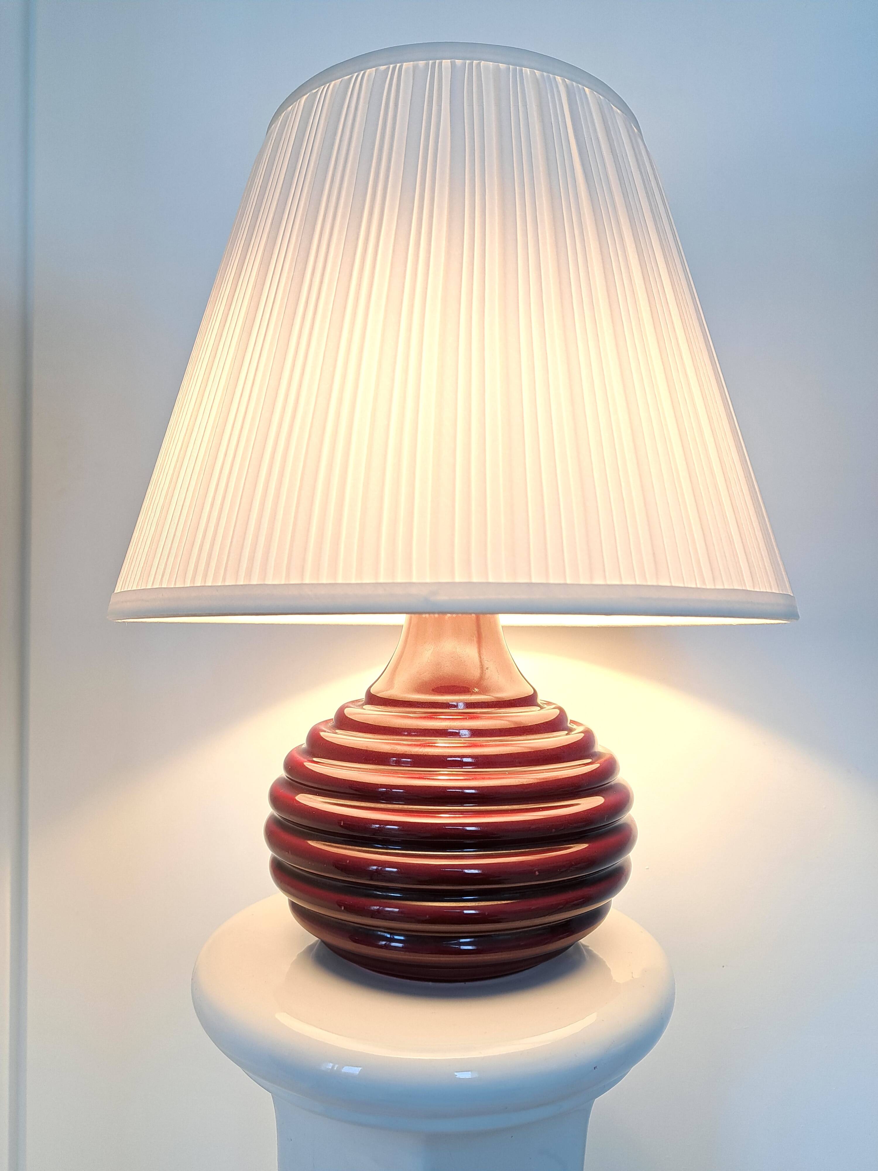 Ceramic burgundy red lamp base