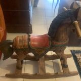 Exotic wood rocking horse