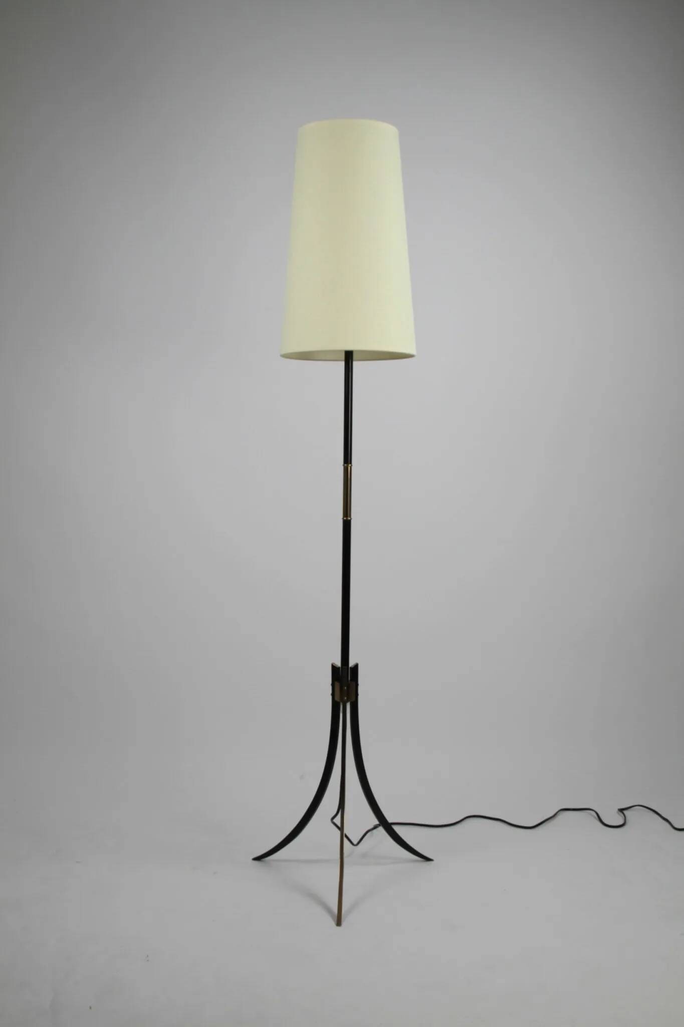 Black and Brass Floor Lamp, Model KT 706 — Konsthantverk Tyringe, Sweden, 1950s