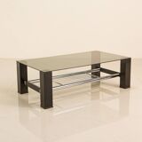 Italian rectangular two-story coffee table 80's